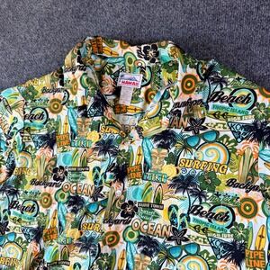 Vintage Hawaii Aloha Shirt Mens XL Multicolor Tropical Island Cotton Button Up